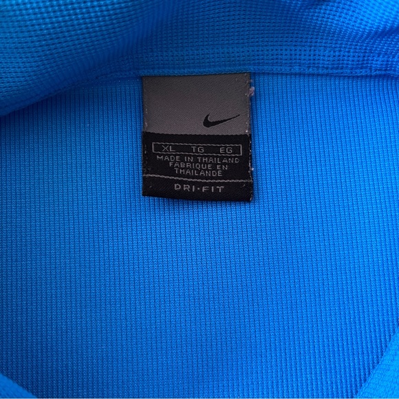Nike Golf Shirt Adult Extra Large Blue Dri Fit Polo Collared Short Sleeve Mens - Picture 3 of 4